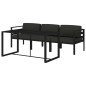 vidaXL Set Divani da Giardino 4 pz con Cuscini in Alluminio Antracite vidaXL Set Divani da Giardino 4 pz con Cuscini in Alluminio Antracite