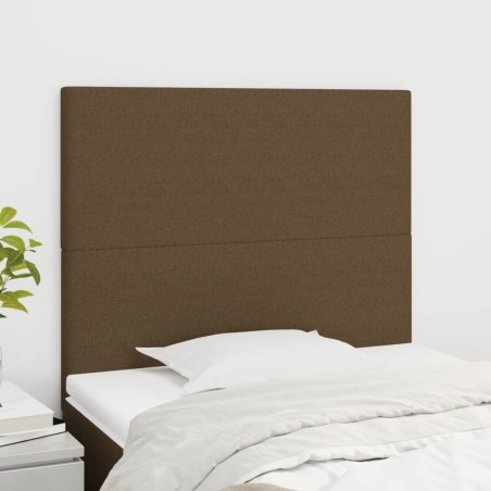 vidaXL Testiera 2 pz Marrone Scuro 100x5x78/88 cm in Tessuto