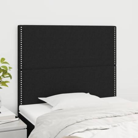 vidaXL Testiera 2 pz Nera 80x5x78/88 cm in Tessuto