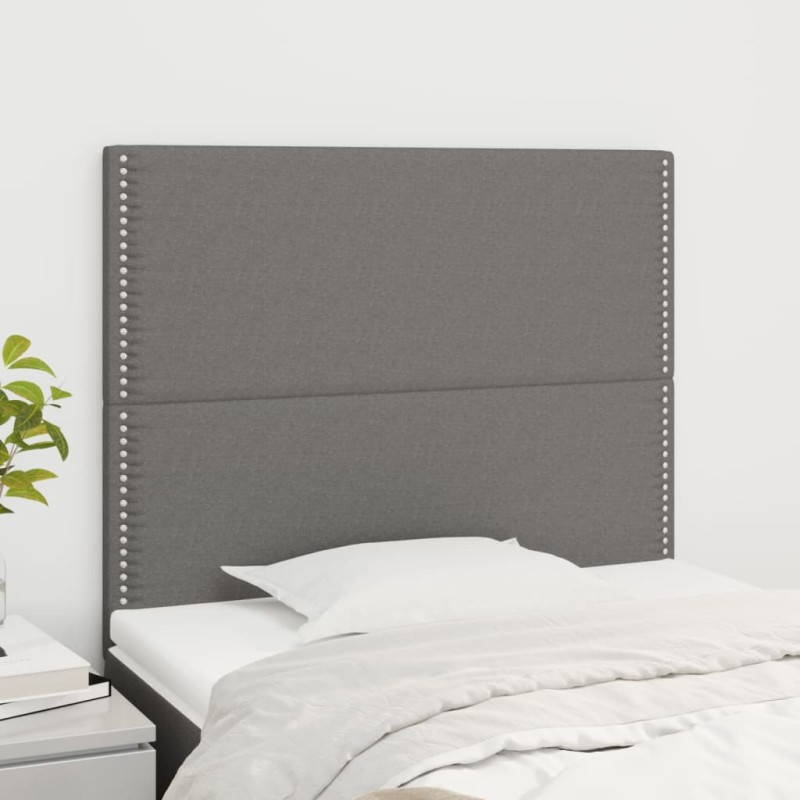 vidaXL Testiera 2 pz Grigio Scuro 90x5x78/88 cm in Tessuto vidaXL Testiera 2 pz Grigio Scuro 90x5x78/88 cm in Tessuto