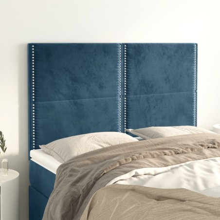 vidaXL Testiere 4 pz Blu Scuro 72x5x78/88 cm in Velluto