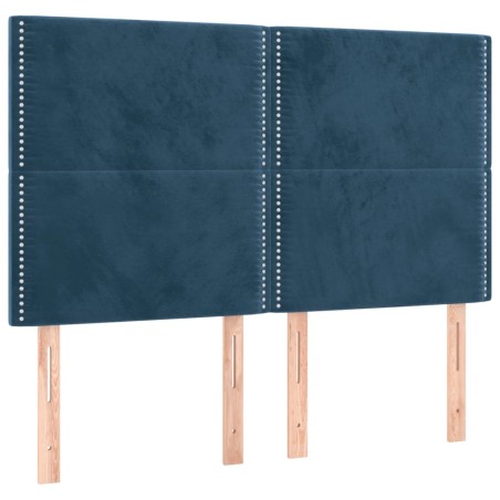vidaXL Testiere 4 pz Blu Scuro 72x5x78/88 cm in Velluto