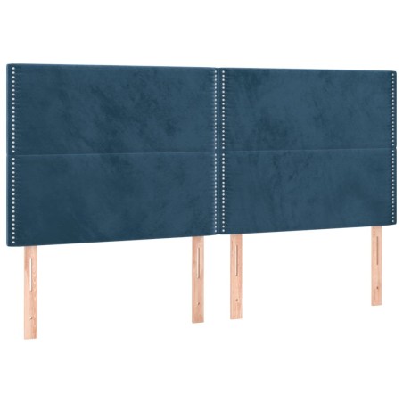 vidaXL Testiera 4 pz Blu Scuro 80x5x78/88 cm in Velluto