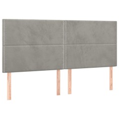 vidaXL Testiera 4 pz Grigio Chiaro 80x5x78/88 cm in Velluto