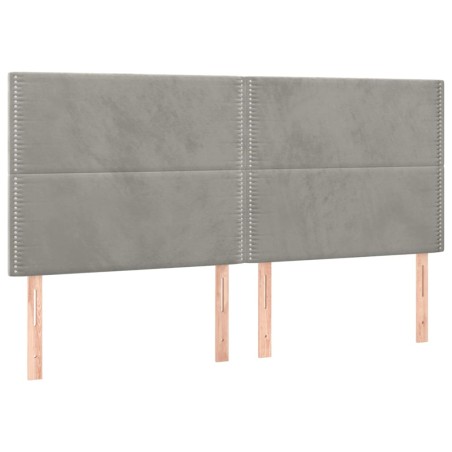 vidaXL Testiera 4 pz Grigio Chiaro 80x5x78/88 cm in Velluto