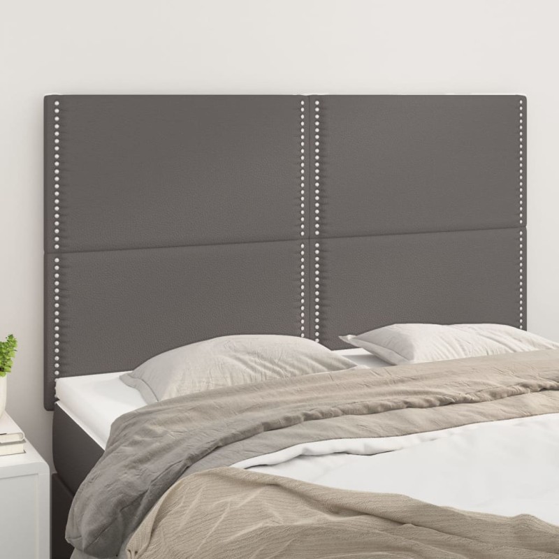 vidaXL Testiere 4 pz Grigie 72x5x78/88 cm in Similpelle vidaXL Testiere 4 pz Grigie 72x5x78/88 cm in Similpelle