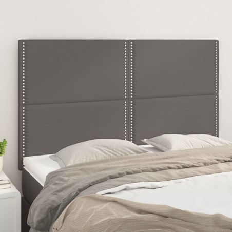 vidaXL Testiere 4 pz Grigie 72x5x78/88 cm in Similpelle