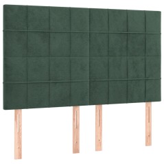 vidaXL Testiere 4 pz Verde Scuro 72x5x78/88 cm in Velluto