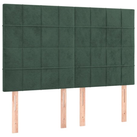 vidaXL Testiere 4 pz Verde Scuro 72x5x78/88 cm in Velluto