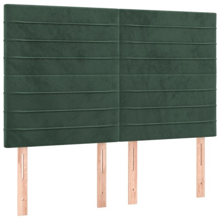vidaXL Testiere 4 pz Verde Scuro 72x5x78/88 cm in Velluto