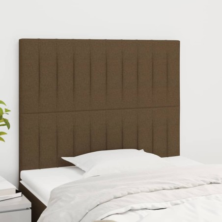 vidaXL Testiera 2 pz Marrone Scuro 100x5x78/88 cm in Tessuto