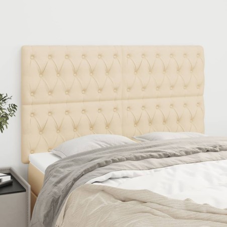vidaXL Testiere 4 pz Crema 72x7x78/88 cm in Tessuto