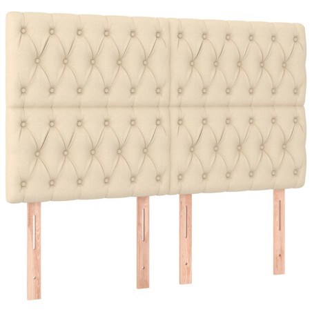 vidaXL Testiere 4 pz Crema 72x7x78/88 cm in Tessuto