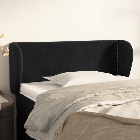 vidaXL Testiera ad Orecchio Nera 103x23x78/88 cm in Velluto