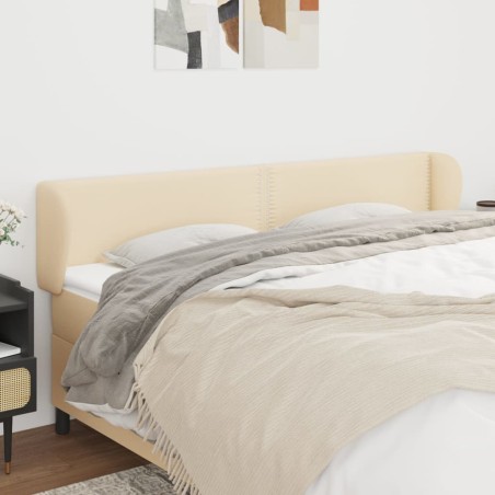 vidaXL Testiera ad Orecchio Crema 163x23x78/88 cm in Tessuto