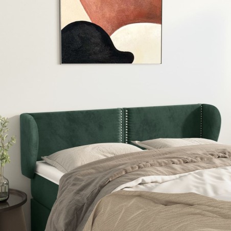 vidaXL Testiera ad Orecchio Verde Scuro 147x23x78/88 cm in Velluto