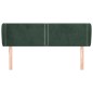 vidaXL Testiera ad Orecchio Verde Scuro 147x23x78/88 cm in Velluto