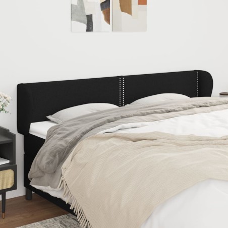vidaXL Testiera ad Orecchio Nera 183x23x78/88 cm in Tessuto