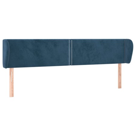 vidaXL Testiera ad Orecchio Blu Scuro 163x23x78/88 cm in Velluto