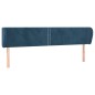 vidaXL Testiera ad Orecchio Blu Scuro 163x23x78/88 cm in Velluto vidaXL Testiera ad Orecchio Blu Scuro 163x23x78/88 cm in Velluto