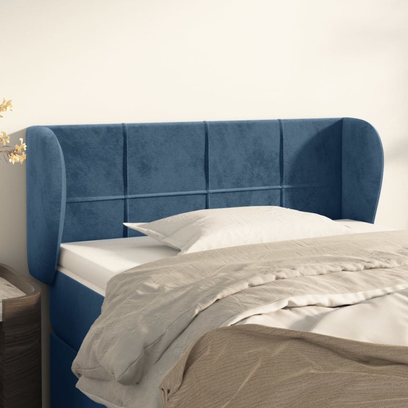 vidaXL Testiera ad Orecchio Blu Scuro 83x23x78/88 cm in Velluto vidaXL Testiera ad Orecchio Blu Scuro 83x23x78/88 cm in Velluto