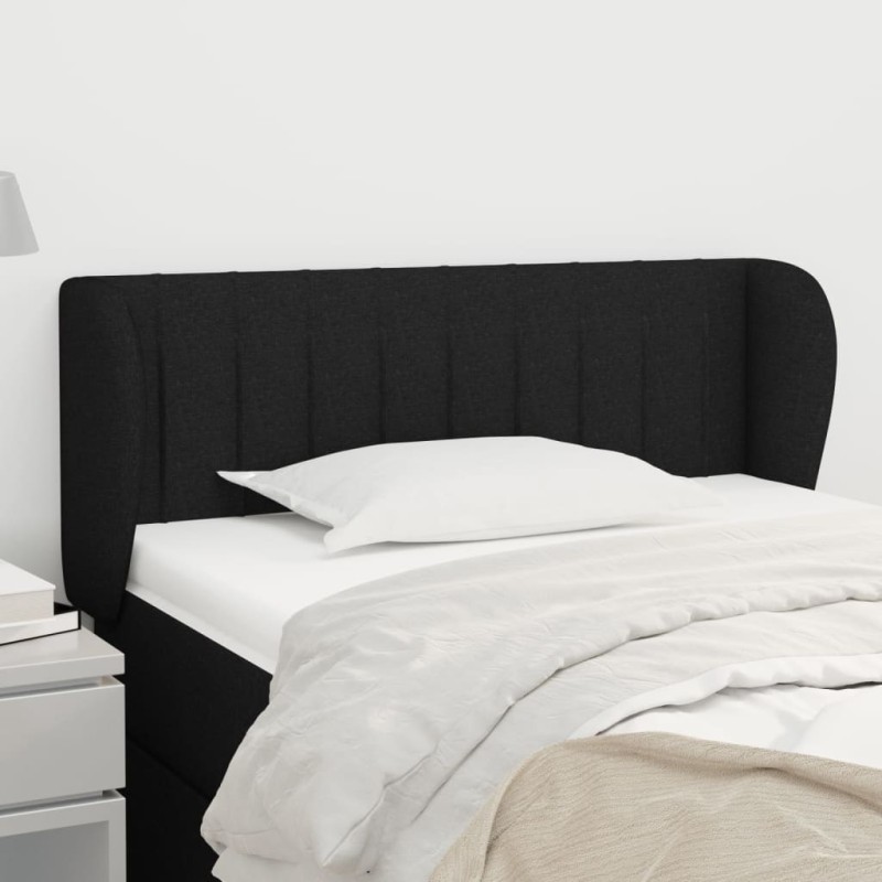 vidaXL Testiera ad Orecchio Nera 93x23x78/88 cm in Tessuto