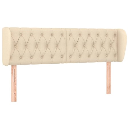 vidaXL Testiera ad Orecchio Crema 147x23x78/88 cm in Tessuto
