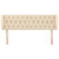 vidaXL Testiera ad Orecchio Crema 147x23x78/88 cm in Tessuto