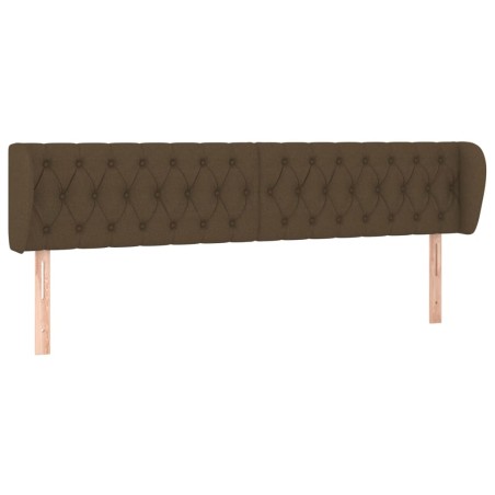 vidaXL Testiera ad Orecchio Marrone Scuro 183x23x78/88 cm in Tessuto