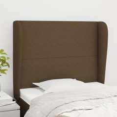 vidaXL Testiera ad Orecchio Marrone Scuro 93x23x118/128 cm in Tessuto