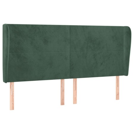 vidaXL Testiera ad Orecchio Verde Scuro 183x23x118/128cm in Velluto