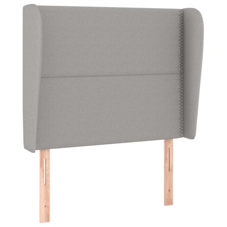 vidaXL Testiera ad Orecchio Grigio Chiaro 93x23x118/128 cm in Tessuto