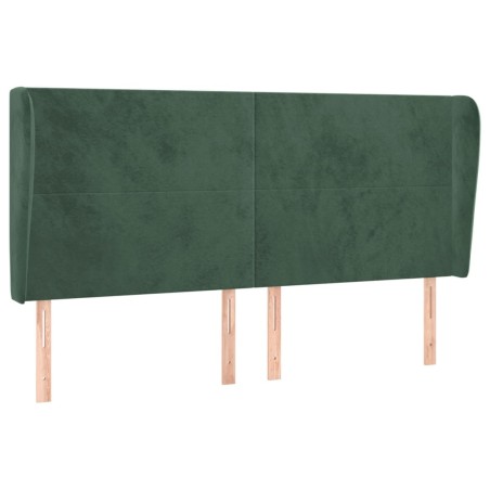 vidaXL Testiera ad Orecchio Verde Scuro 203x23x118/128cm in Velluto