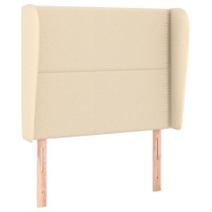 vidaXL Testiera ad Orecchio Crema 93x23x118/128 cm in Tessuto