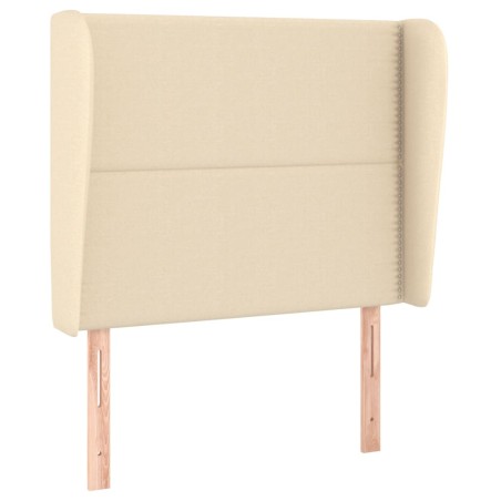 vidaXL Testiera ad Orecchio Crema 93x23x118/128 cm in Tessuto