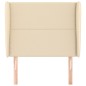 vidaXL Testiera ad Orecchio Crema 93x23x118/128 cm in Tessuto