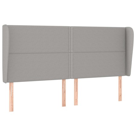 vidaXL Testiera ad Orecchio Grigio Chiaro 163x23x118/128 cm in Tessuto