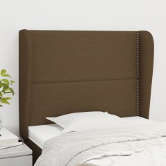 vidaXL Testiera ad Orecchio Marrone Scuro 83x23x118/128 cm in Tessuto