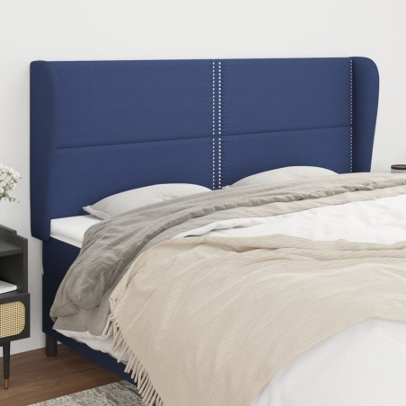 vidaXL Testiera ad Orecchio Blu 183x23x118/128 cm in Tessuto