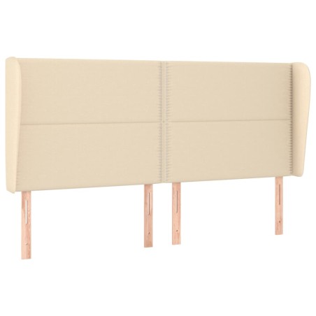 vidaXL Testiera ad Orecchio Crema 203x23x118/128 cm in Tessuto