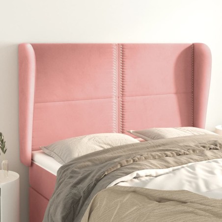 vidaXL Testiera ad Orecchio Rosa 147x23x118/128 cm in Velluto