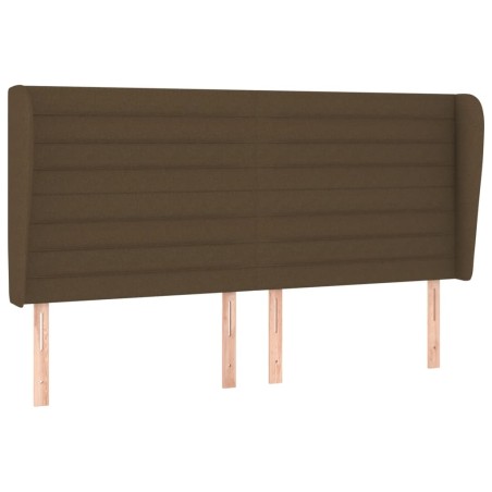 vidaXL Testiera ad Orecchio Marrone Scuro 163x23x118/128 cm in Tessuto