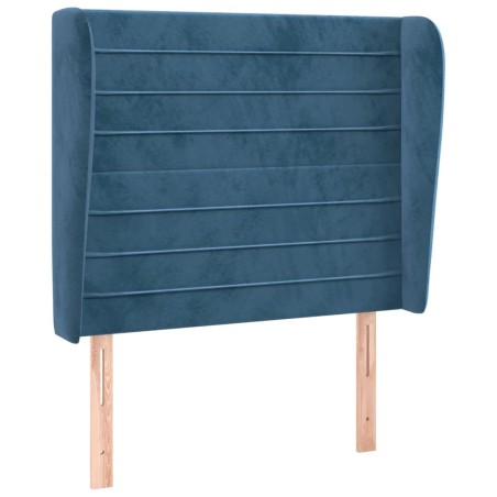 vidaXL Testiera ad Orecchio Blu Scuro 83x23x118/128 cm in Velluto