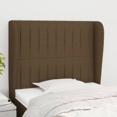 vidaXL Testiera ad Orecchio Marrone Scuro 93x23x118/128 cm in Tessuto