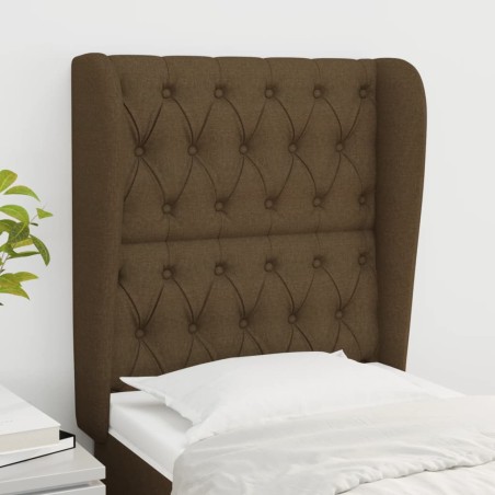 vidaXL Testiera ad Orecchio Marrone Scuro 83x23x118/128 cm in Tessuto