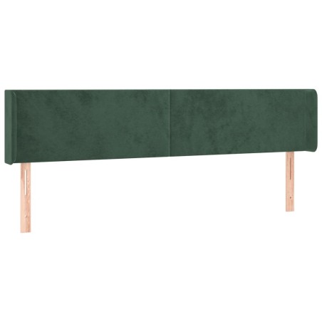 vidaXL Testiera ad Orecchio Verde Scuro 183x16x78/88 cm in Velluto