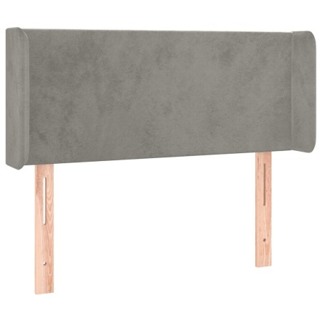 vidaXL Testiera ad Orecchio Grigio Chiaro 103x16x78/88 cm in Velluto