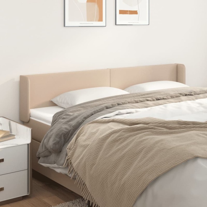 vidaXL Testiera ad Orecchio Cappuccino 203x16x78/88 cm in Similpelle