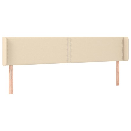 vidaXL Testiera ad Orecchio Crema 203x16x78/88 cm in Tessuto