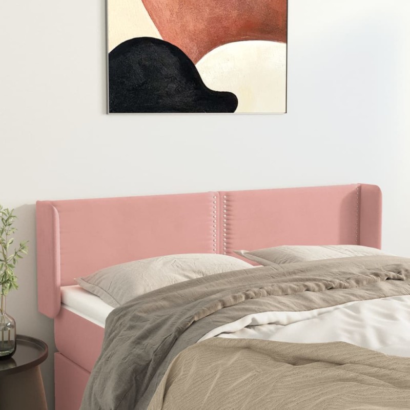 vidaXL Testiera ad Orecchio Rosa 147x16x78/88 cm in Velluto vidaXL Testiera ad Orecchio Rosa 147x16x78/88 cm in Velluto